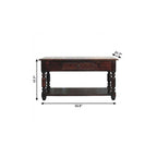 34" Brown Solid Wood Console Table With Shelf And Drawer