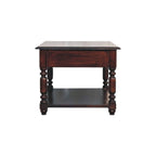 34" Brown Solid Wood Console Table With Shelf And Drawer
