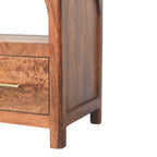 43" Brown Solid Wood Console Table With Shelf And Two Drawers