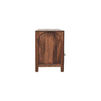 43" Brown Solid Wood Console Table With Shelf And Two Drawers