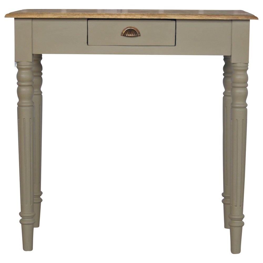 32" Oak and Gray Solid Wood Writing Desk