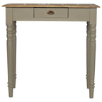32" Oak and Gray Solid Wood Writing Desk