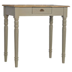 32" Oak and Gray Solid Wood Writing Desk