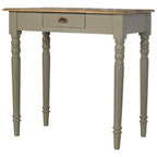 32" Oak and Gray Solid Wood Writing Desk