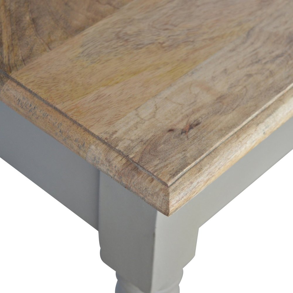 32" Oak and Gray Solid Wood Writing Desk