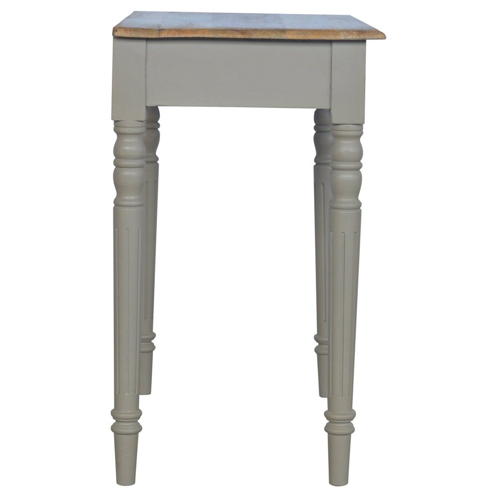 32" Oak and Gray Solid Wood Writing Desk