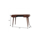 54" Brown Solid Wood Writing Desk With Two Drawers