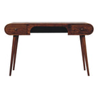 54" Brown Solid Wood Writing Desk With Two Drawers