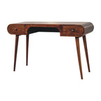54" Brown Solid Wood Writing Desk With Two Drawers