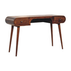 54" Brown Solid Wood Writing Desk With Two Drawers
