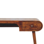 54" Brown Solid Wood Writing Desk With Two Drawers