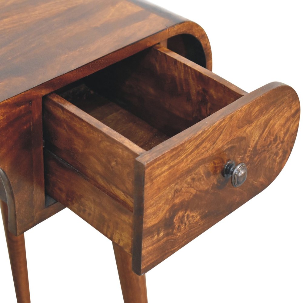 54" Brown Solid Wood Writing Desk With Two Drawers