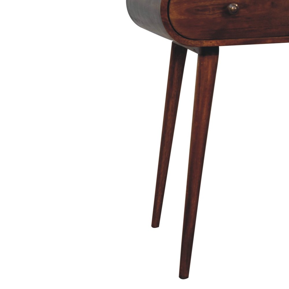 54" Brown Solid Wood Writing Desk With Two Drawers