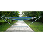 Blue Green And Yellow Striped Single Spreader Bar Hammock