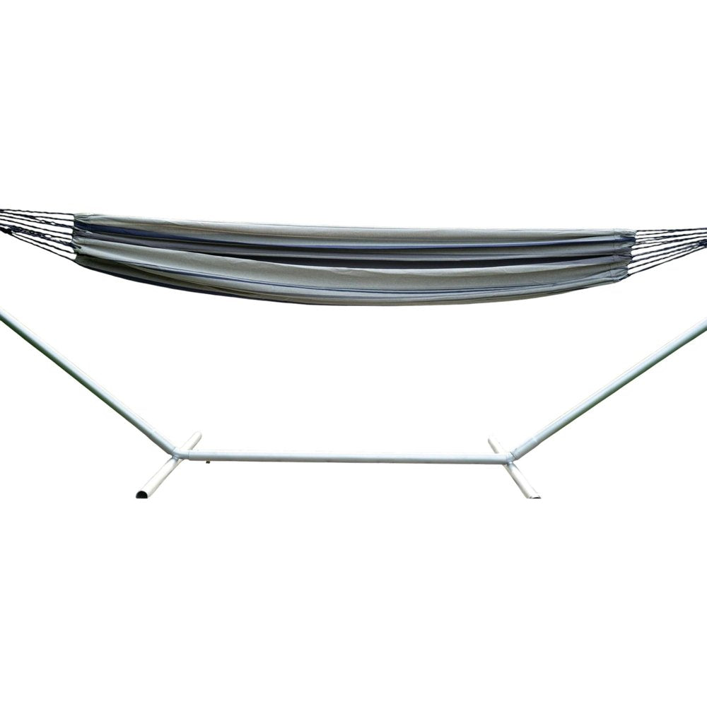Gray Striped Single Spreader Bar Hammock