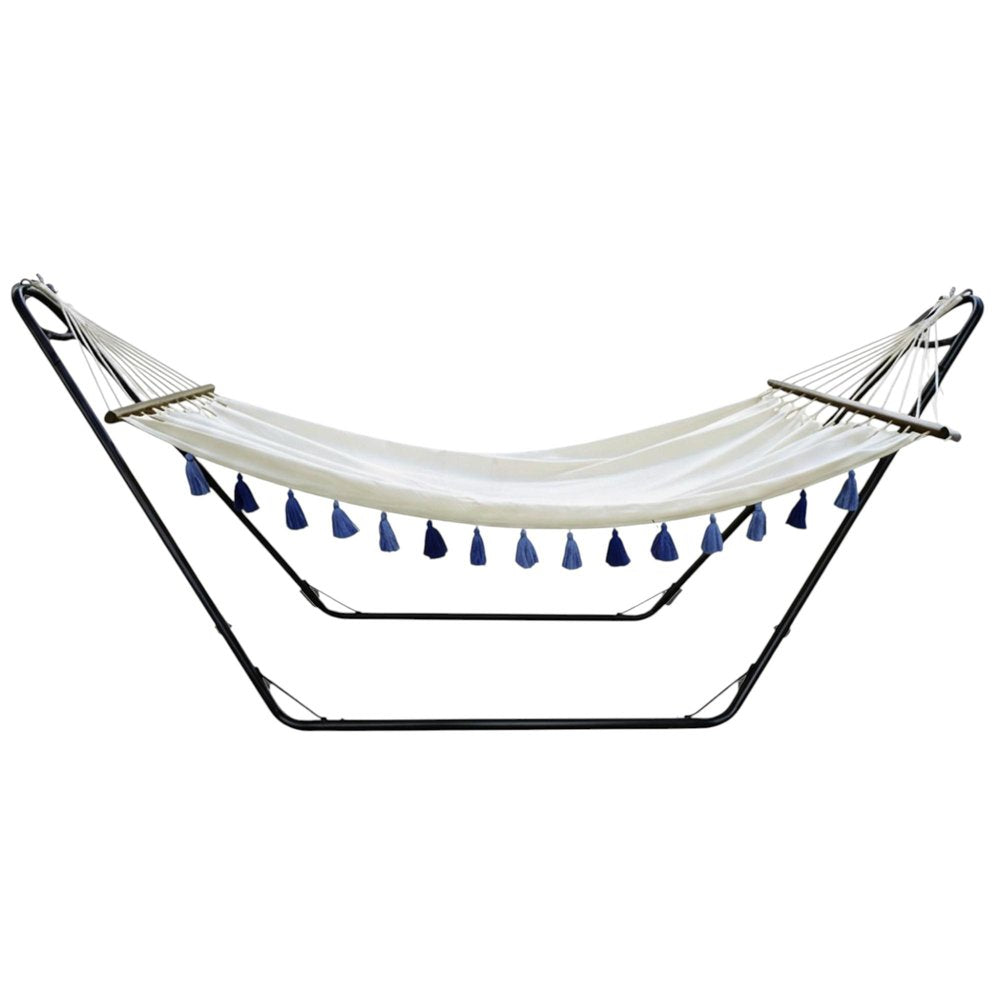 Ivory Single Spreader Bar Hammock With Tassels