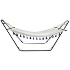 Ivory Single Spreader Bar Hammock With Tassels