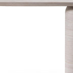 60" Beige Genuine Marble Pedestal Console Table