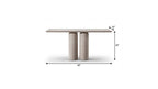 60" Beige Genuine Marble Pedestal Console Table