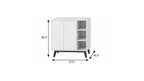 32" White Wood Sideboard With Two Doors