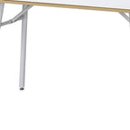 45" Oak and White Wood and Steel Computer Desk