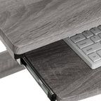 38" Gray and Silver Wood and Steel Sled Computer Desk