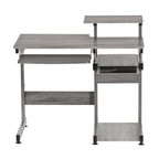 38" Gray and Silver Wood and Steel Sled Computer Desk