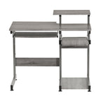 38" Gray and Silver Wood and Steel Sled Computer Desk
