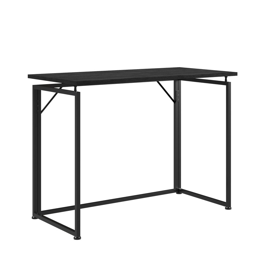 40" Black Wood and Steel Folding Sled Computer Desk