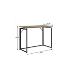 40" Gray and Black Wood and Steel Folding Computer Desk