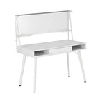 47" White Wood Computer Desk With Magnetic Dry Erase Board