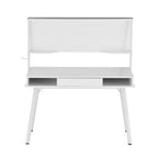 47" White Wood Computer Desk With Magnetic Dry Erase Board