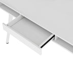 47" White Wood Computer Desk With Magnetic Dry Erase Board