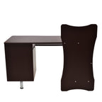 51" Chocolate and Silver Wood and Steel Pedestal Computer Desk With Two Drawers