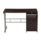 48" Chocolate Wood and Steel Pedestal Computer Desk With Three Drawers