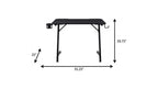 Adjustable Black Wood and Stainless Steel Rolling Writing Desk