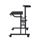 Adjustable Black Wood and Stainless Steel Rolling Writing Desk