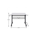 Adjustable White and Black Wood and Stainless Steel Rolling Writing Desk