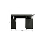 48" Espresso Wood Pedestal Computer Desk With Two Cabinets And Two Drawers