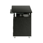 48" Espresso Wood Pedestal Computer Desk With Two Cabinets And Two Drawers