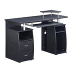 47" Espresso Wood Pedestal Computer Desk With Two Drawers