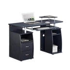 47" Espresso Wood Pedestal Computer Desk With Two Drawers