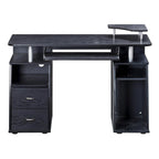 47" Espresso Wood Pedestal Computer Desk With Two Drawers