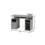 47" Gray Wood Pedestal Computer Desk With Two Drawers