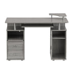 47" Gray Wood Pedestal Computer Desk With Two Drawers