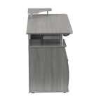 47" Gray Wood Pedestal Computer Desk With Two Drawers