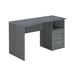 51" Gray Wood Pedestal Computer Desk With Three Drawers