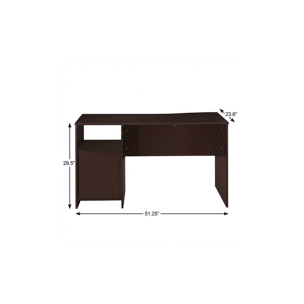 51" Dark Brown Wood Pedestal Computer Desk With Three Drawers