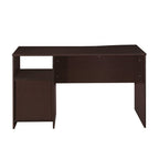 51" Dark Brown Wood Pedestal Computer Desk With Three Drawers
