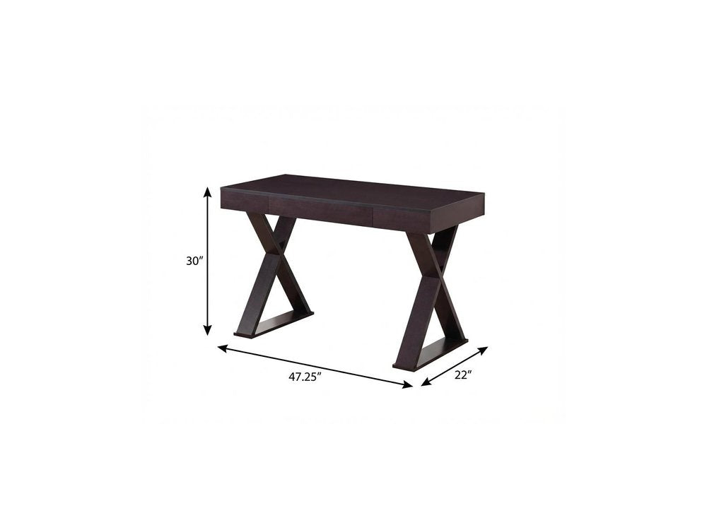 47" Espresso Wood Writing Desk